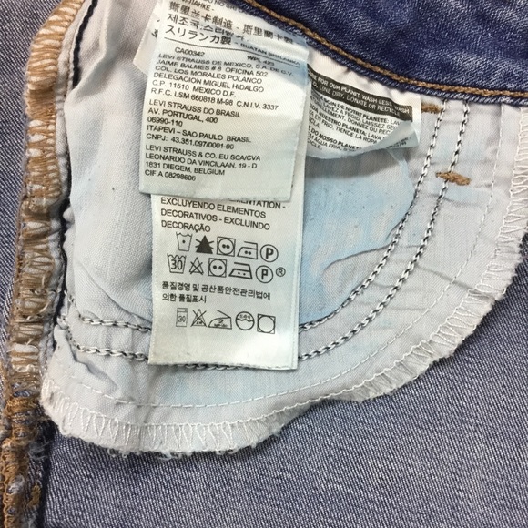 Levi's Women's 535 Super Skinny Denim Jeans Size 26 Distressed Stretchy - Picture 5 of 7